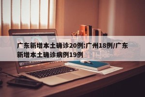 广东新增本土确诊20例:广州18例/广东新增本土确诊病例19例