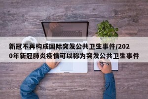 新冠不再构成国际突发公共卫生事件/2020年新冠肺炎疫情可以称为突发公共卫生事件