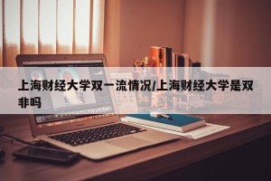 上海财经大学双一流情况/上海财经大学是双非吗